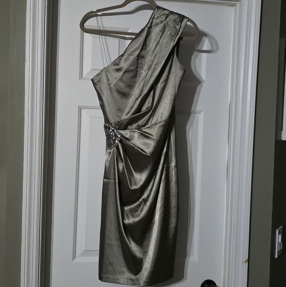 Silver One Shoulder Dress